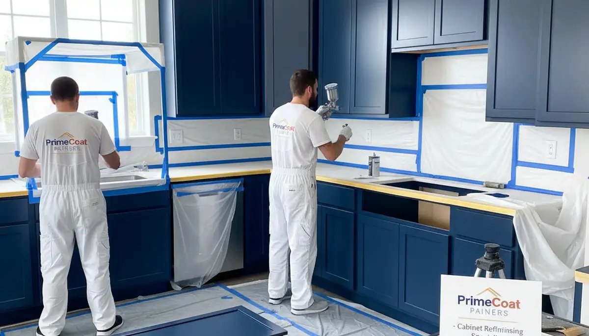 Professional cabinet painting and refinishing in Greensboro, NC kitchen by expert painters