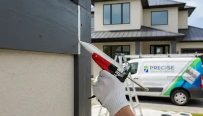 Professional caulking and sealing on home exterior by painters in Greensboro, NC