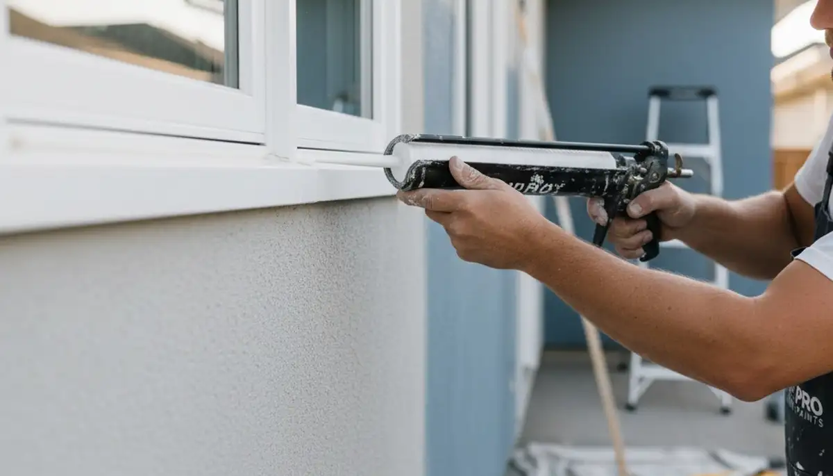 Professional caulking and sealing service on home exterior in Greensboro, NC
