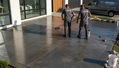 Professional concrete staining for patios and driveways in Greensboro, NC by expert painters