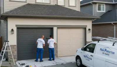 Professional garage door painting in Greensboro NC by expert house painters for lasting curb appeal