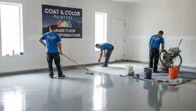 Professional garage floor epoxy coating in Greensboro NC by expert painting contractors