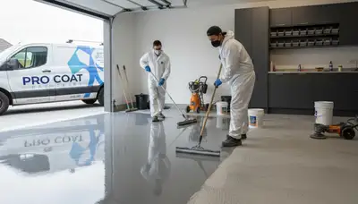 Durable epoxy garage floor coating by house painters in Greensboro, NC