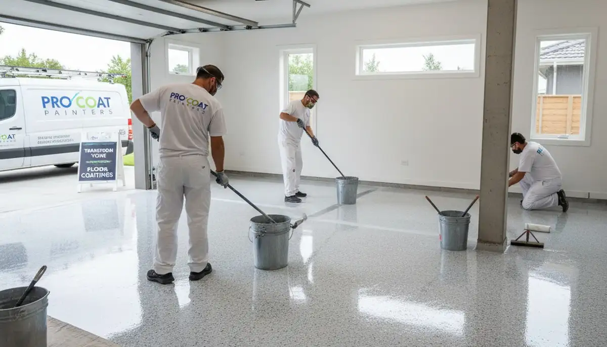 Professional epoxy garage floor coating in Greensboro NC by local house painting contractors