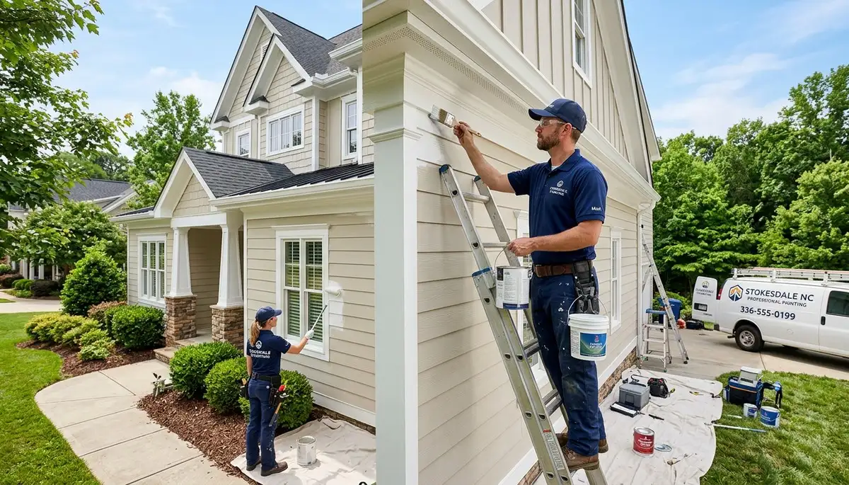Professional house painters in Greensboro NC providing residential exterior painting services