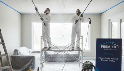 Professional popcorn ceiling removal in Greensboro NC home by expert painting contractors