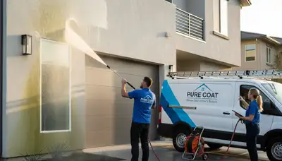 Professional pressure washing Greensboro NC home siding and driveway by local painting contractors