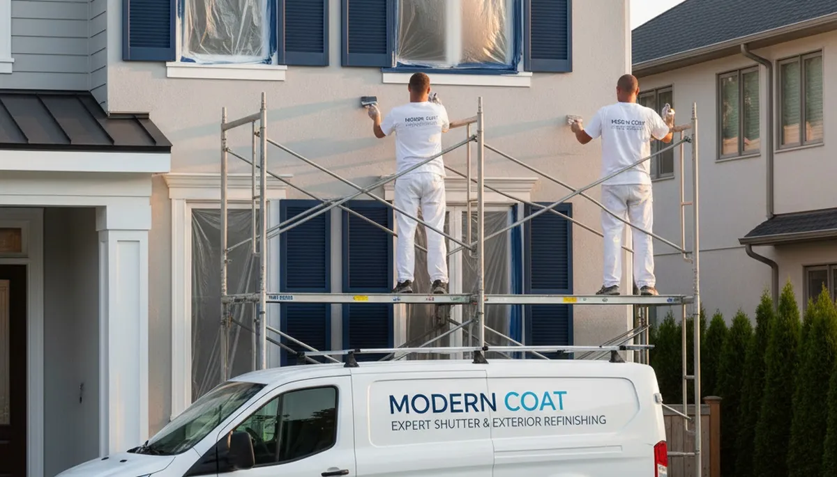 Professional exterior shutter painting in Greensboro, NC by expert house painters