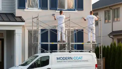 Professional exterior shutter painting in Greensboro, NC by expert house painters