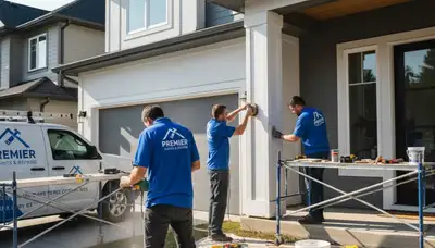 Professional wood rot repair and painting on home exterior in Greensboro, NC